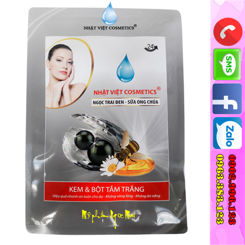 Kem và Bột tắm trắng Ngọc Trai Đen - Sữa Ong Chúa Nhật Việt Cosmetics (150g)