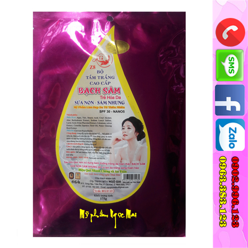 Bộ tắm trắng cao cấp dưỡng chất Sữa Non - Sâm Nhung BẠCH SÂM Z-8 (175g)