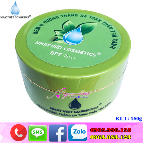 Kem ủ dưỡng trắng da toàn thân trà xanh Nhật Việt Cosmetics (150g)