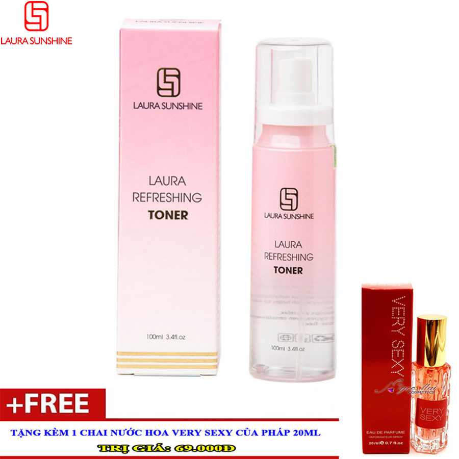 Laura Sunshine Refreshing Toner - Nước hoa hồng Laura 100ml + Quà Tặng