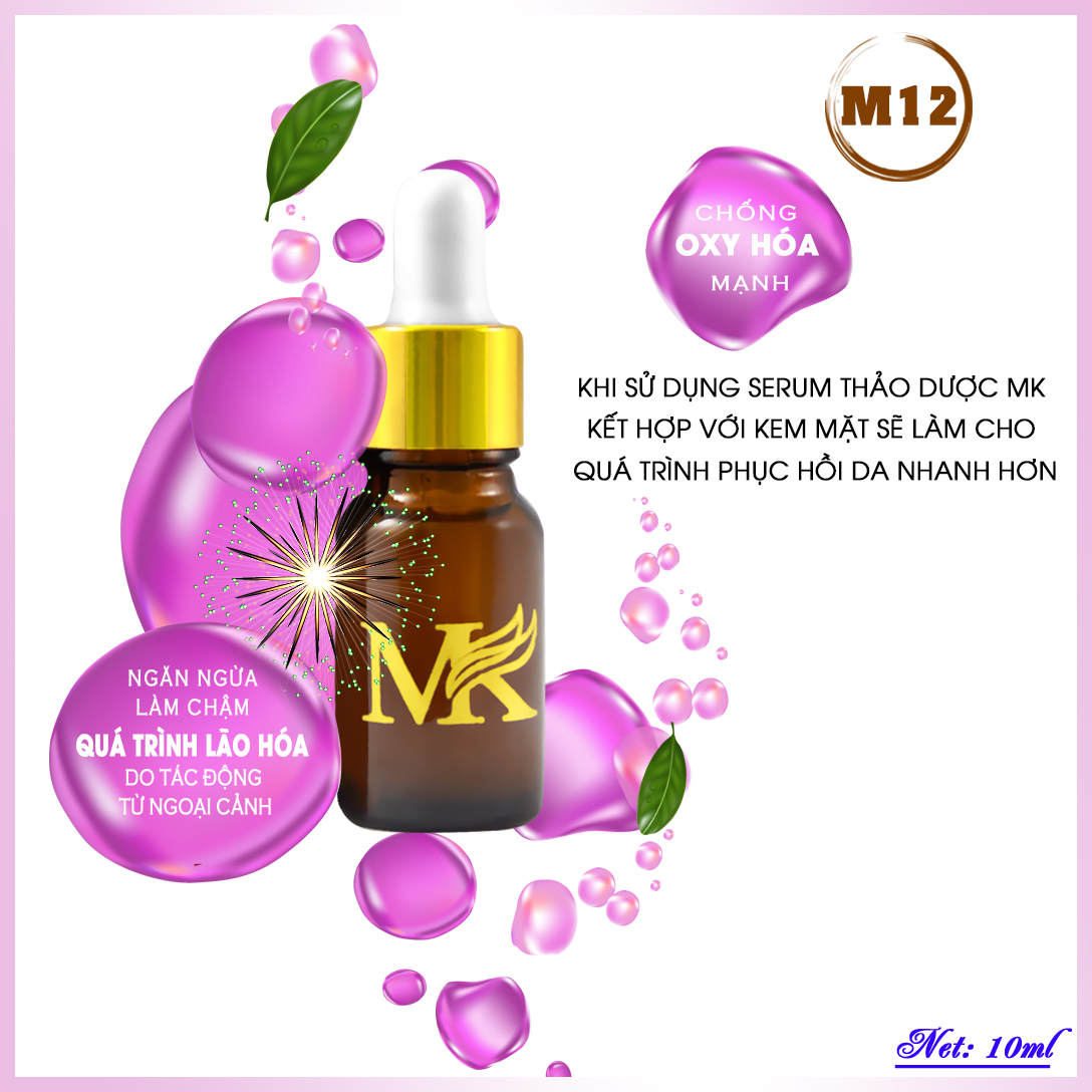 Serum thảo dược giúp ngừa lão hóa - Dưỡng trắng - Chống nắng M12 (MK)