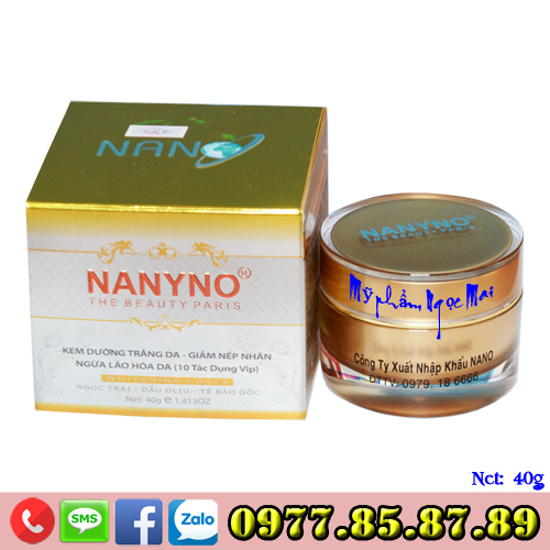 Kem dưỡng trắng da - Giảm nếp nhăn - Ngừa lão hóa da 10 tác dụng NANYNO (40g)