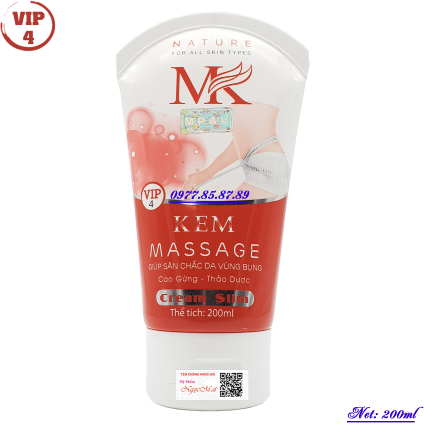 Kem Massage giúp săn chắc da vùng bụng Cao gừng - Thảo dược VIP-4 MK (200ml)