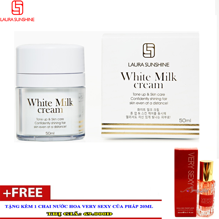 Kem sữa trắng da mặt Laura Sunshine - White Milk Cream (50ml) + Quà Tặng