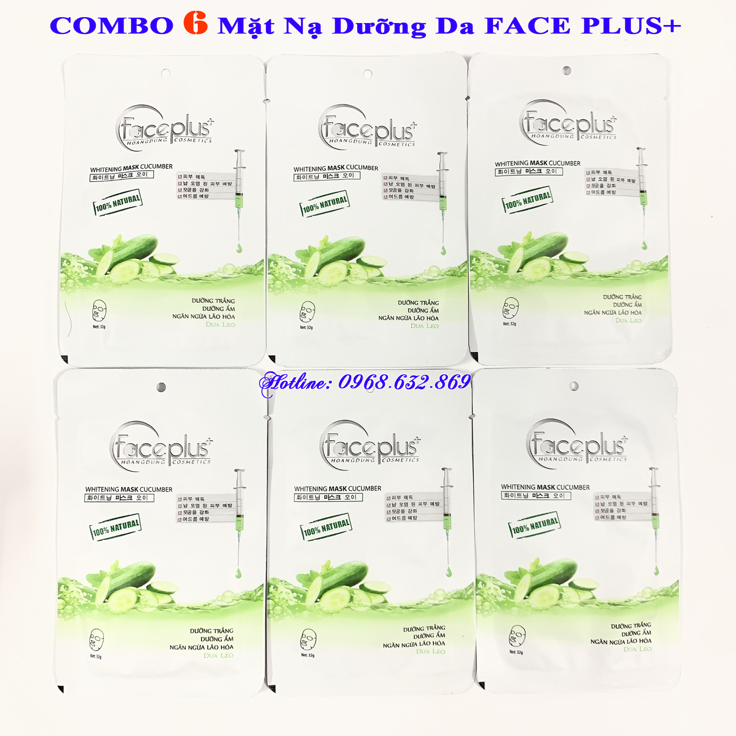 Combo 10 Mặt nạ chiết xuất từ quả Dưa Leo FACE PLUS